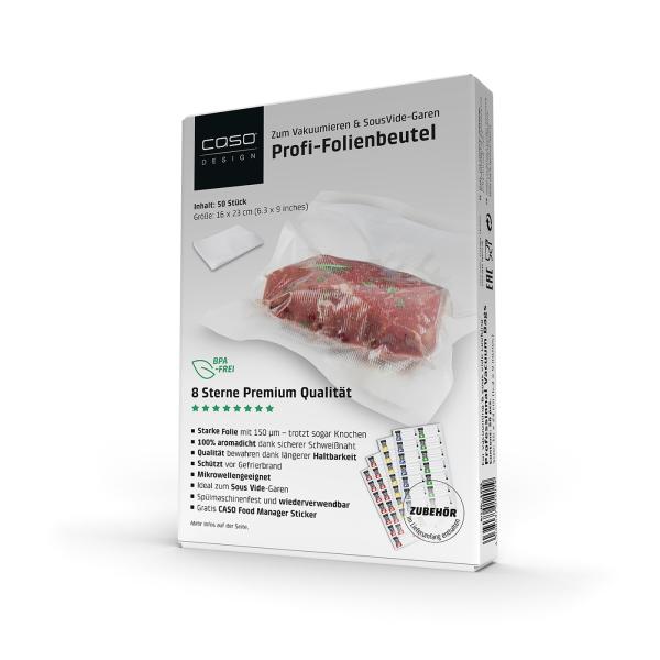 8-Sterne Profi-Folienbeutel 16x23 cm, 50 Stück, 150 μm